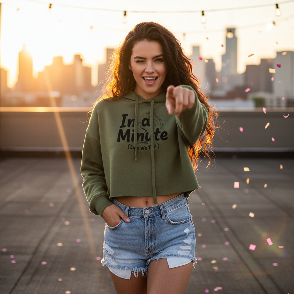 In A Minute Crop Hoodie - Lies We Tell - Women's