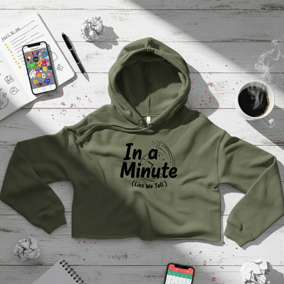 In A Minute Crop Hoodie - Lies We Tell - Women's