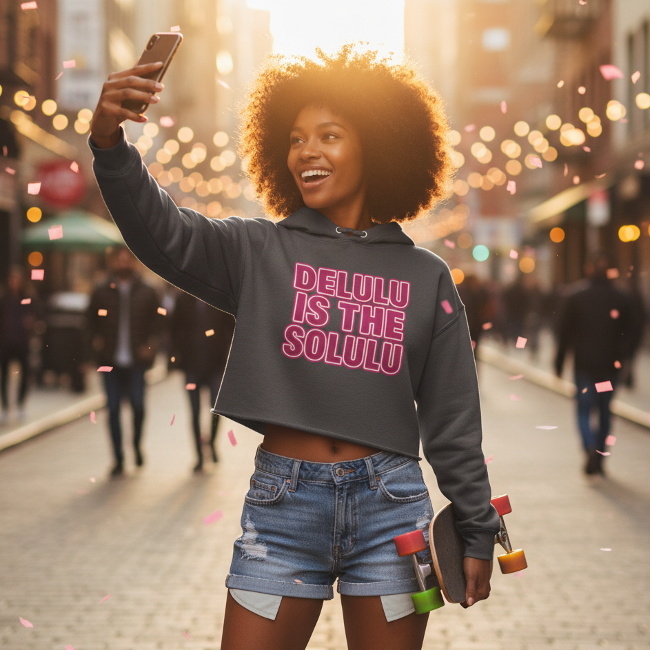 Delulu Is The Solulu Crop Hoodie - Women's