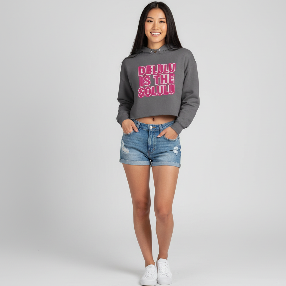 Delulu Is The Solulu Crop Hoodie - Women's