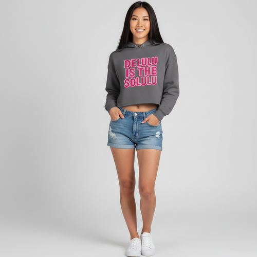 Delulu Is The Solulu Crop Hoodie - Women's