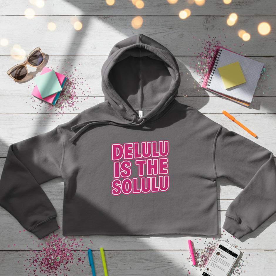 Delulu Is The Solulu Crop Hoodie - Women's
